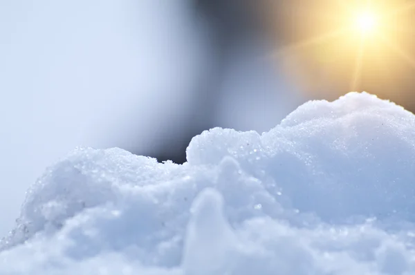 Beautiful snowy background with the sun — Stock Photo, Image
