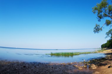 Landscape with a beautiful view to the Finnish bay clipart