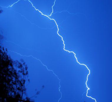 Lightning at night clipart