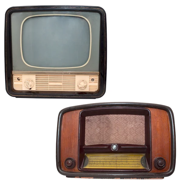 复古的电视和电台 — 图库照片