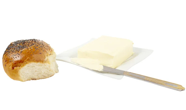 Manteiga e rolo — Fotografia de Stock