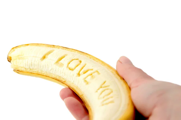 Stock image A banana with the words 