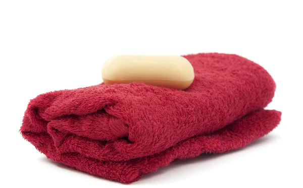 Soap and a towel — Stock Photo, Image