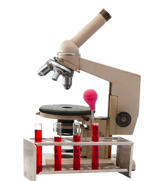 Лабораторный микроскоп — стоковое фото