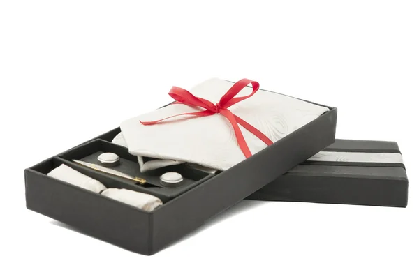 Men's necktie in a box — Stock Photo, Image