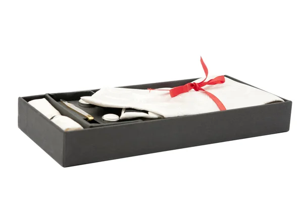 Men's necktie in a box — Stock Photo, Image