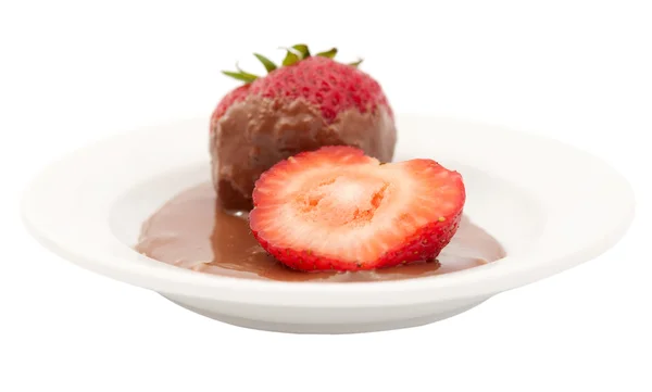 Aardbeien in chocolade glazuur — Stockfoto