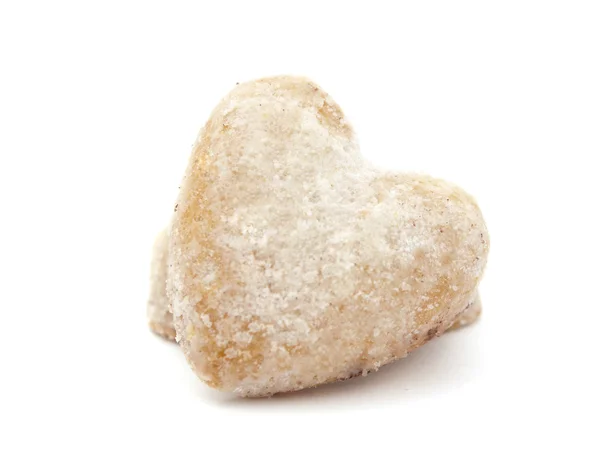 Galletas de corazón en azúcar en polvo —  Fotos de Stock
