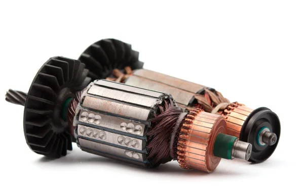 Měděné svitky uvnitř elektrický motor — Stock fotografie
