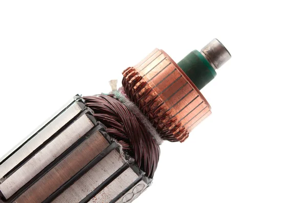 電気モーターの中の銅のコイル — ストック写真