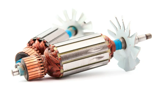 Bobinas de cobre dentro del motor eléctrico —  Fotos de Stock