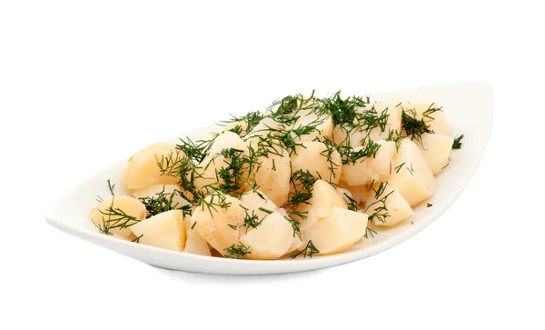 Boiled new potatoes with dill — Stock Photo, Image