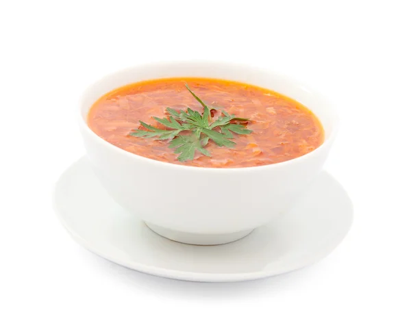 Suppe på tallerkenen – stockfoto
