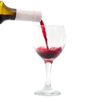 Bottle and a glass of wine clipart