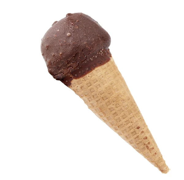 Corno gelato con glassa al cioccolato — Foto Stock