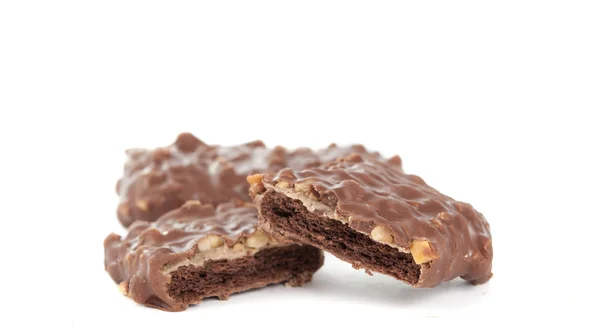 Biscuits with chocolate and nuts — Stock Photo, Image