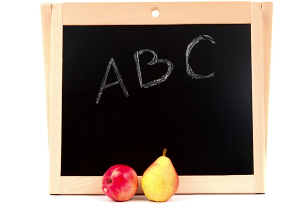School board and fruits — Stock Photo, Image