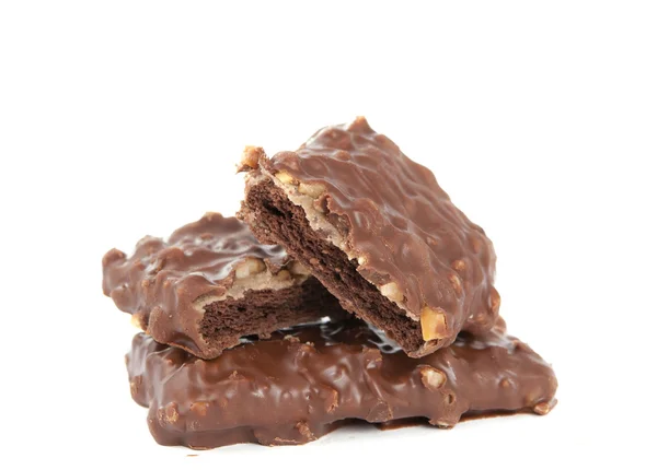 Biscuits with chocolate and nuts — Stock Photo, Image