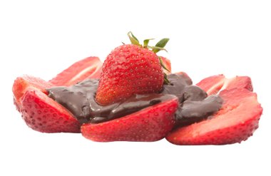 Strawberries in chocolate glaze clipart