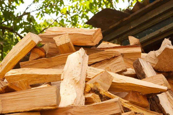 Holz für den Winter vorbereitet — Stockfoto