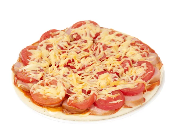 Pizza con pomodori e formaggio — Foto Stock