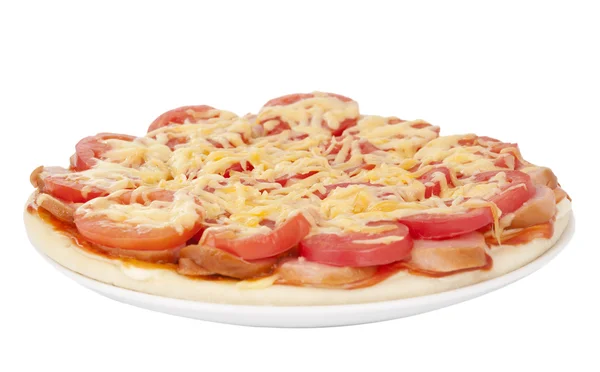 Domatesli ve peynirli pizza. — Stok fotoğraf