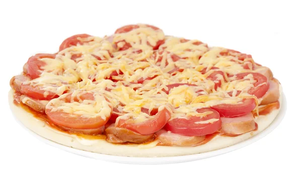 Domatesli ve peynirli pizza. — Stok fotoğraf