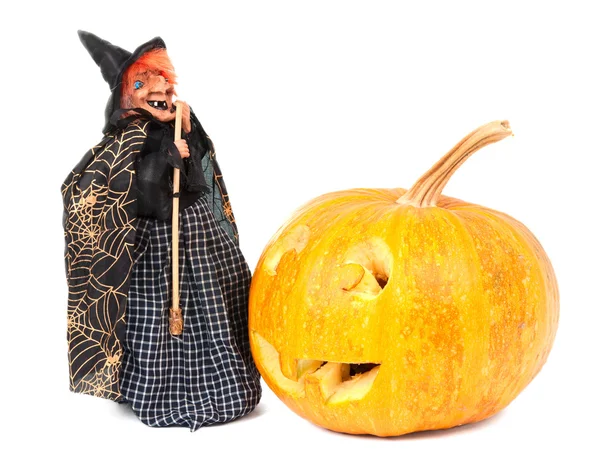 Dýně a čarodějnice na halloween — Stock fotografie