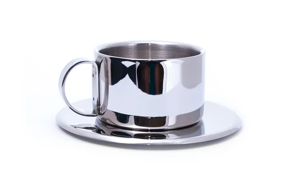 stock image Silver cup on white background