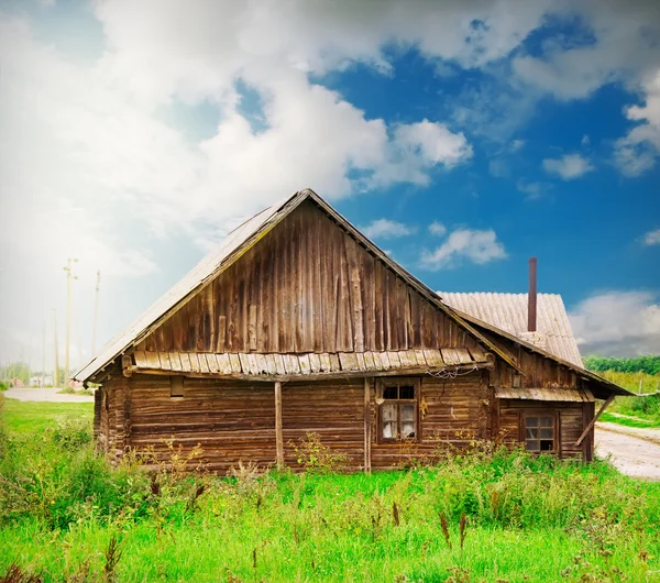 Holzhaus aus alten Zeiten Stockbild