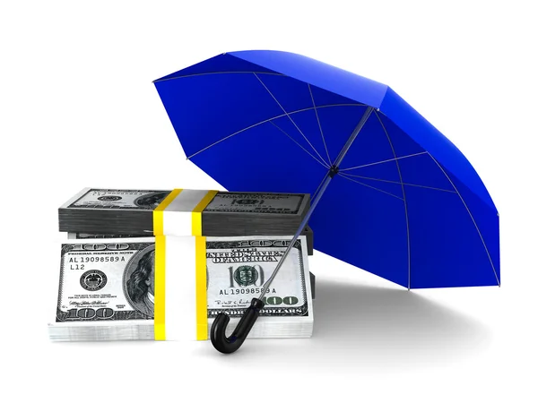 Schutz des Geldes. isoliertes 3D-Bild auf weißem Hintergrund — Stockfoto