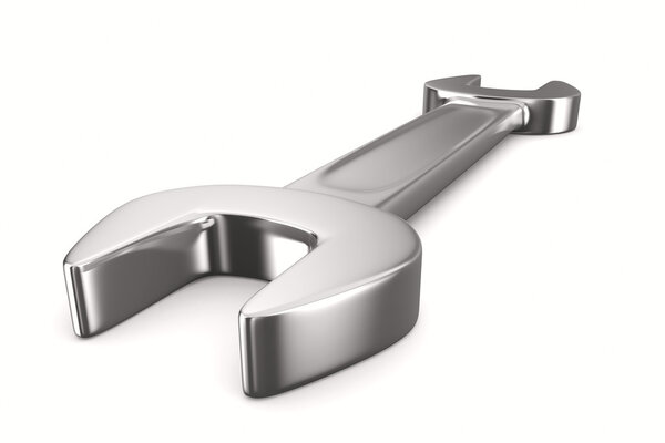 Ключ на белом фоне. Изолированное 3D изображение
