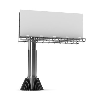 Billboard on white background. Isolated 3D image clipart