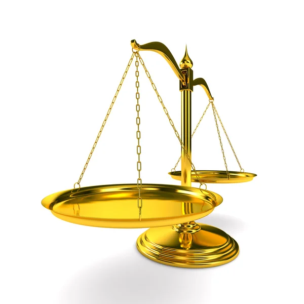 Scales justice on white background. Isolated 3D image — Stock Photo, Image