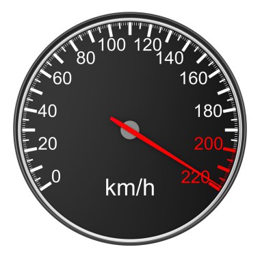 Speedometer on white background. 3D image clipart