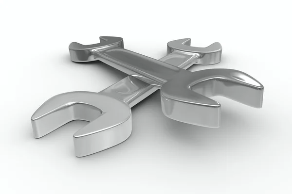 Due chiavi su sfondo bianco. Immagine 3D isolata — Foto Stock