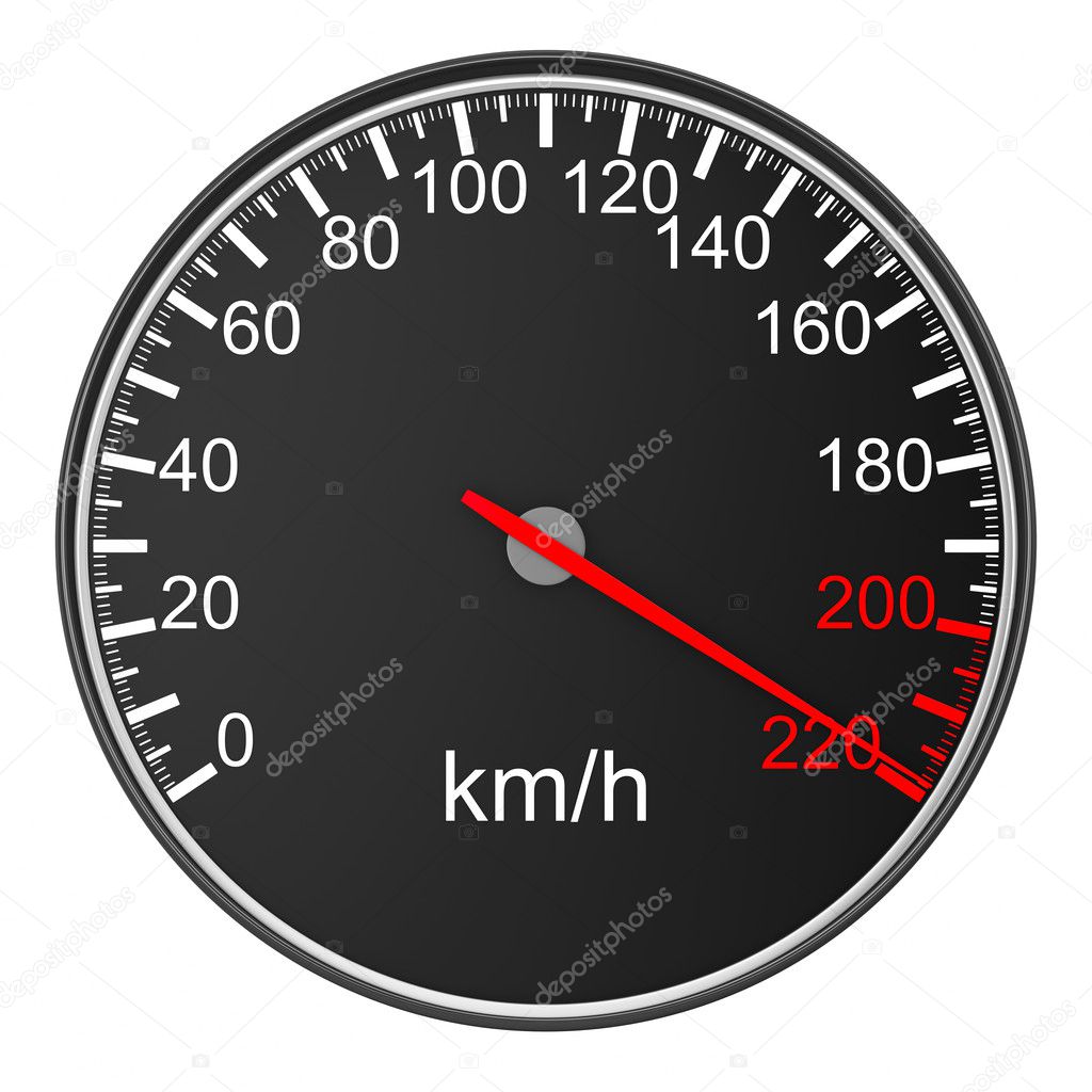 Speedometer on white background. 3D image