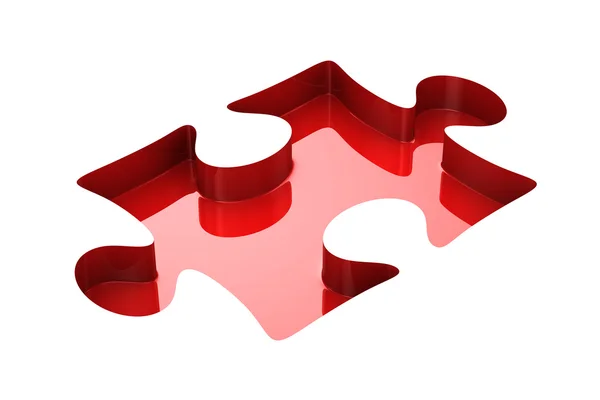 Puzzle sobre fundo branco. Imagem 3D isolada — Fotografia de Stock