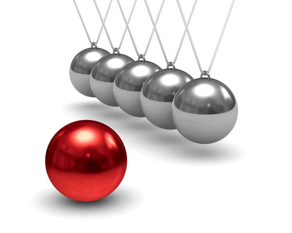 Balanceo de bolas sobre fondo blanco. Imagen 3D aislada — Foto de Stock