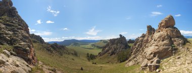 Barguzin valley. Summer landscape. Russia clipart