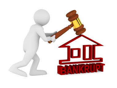 Bankruptcy on white. Isolated 3D image clipart