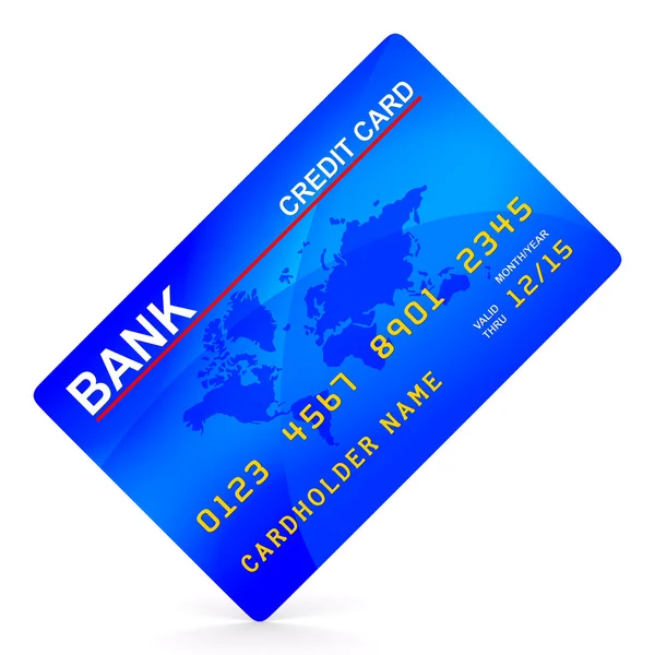 Tarjeta de crédito en blanco. Imagen 3D aislada — Foto de Stock