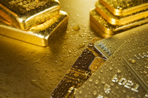 Χρυσού και πιστωτικών καρτών — Φωτογραφία Αρχείου
