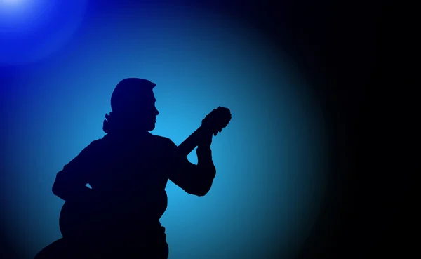 stock image Man playing the guitar - silhouette