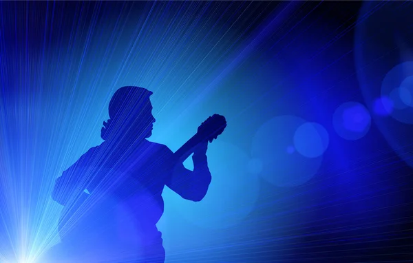 stock image Guy playing the guitar - silhouette