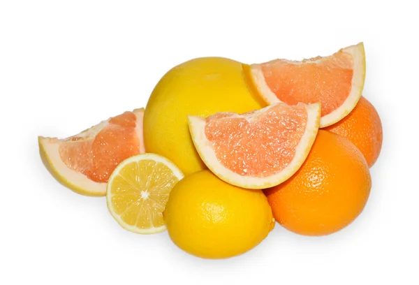 Orange fruit, yellow grapefruit and lemon — Stock Photo, Image
