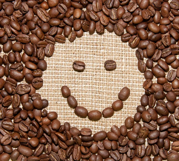 Koffiebonen glimlach — Stockfoto