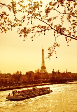 Sunset in Paris clipart