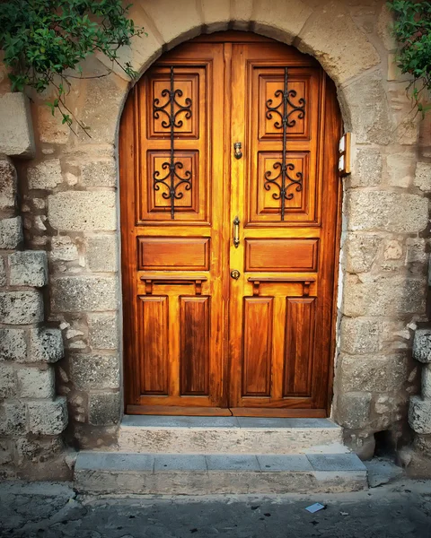 Rodos Adası Antik kapı — Stok fotoğraf