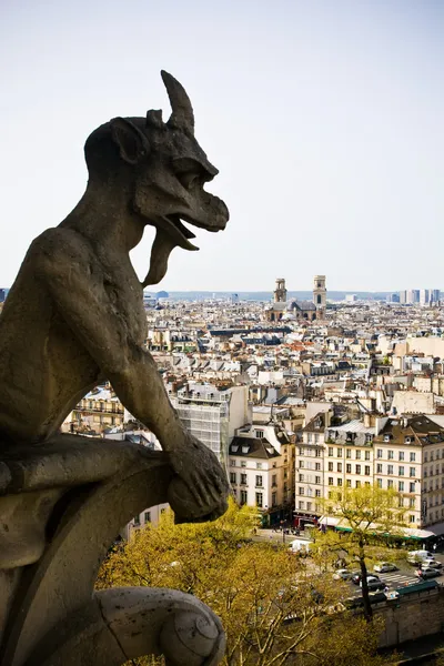 Notre Dame de Paris, galería de quimeras — Foto de Stock